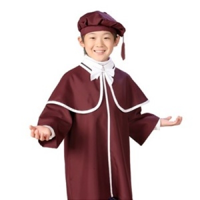 졸업가운 세트 (자주색)
