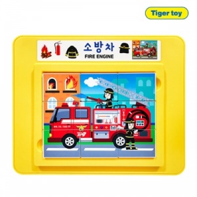 씽크업자석퍼즐-소방차