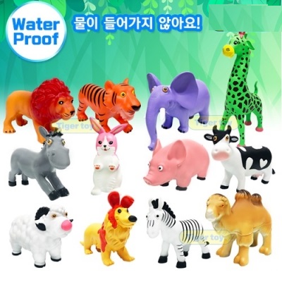 소프트티거동물12pcs(야생6/가축6)